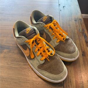 Nike Men's Olive and Orange Sneakers size men us 12